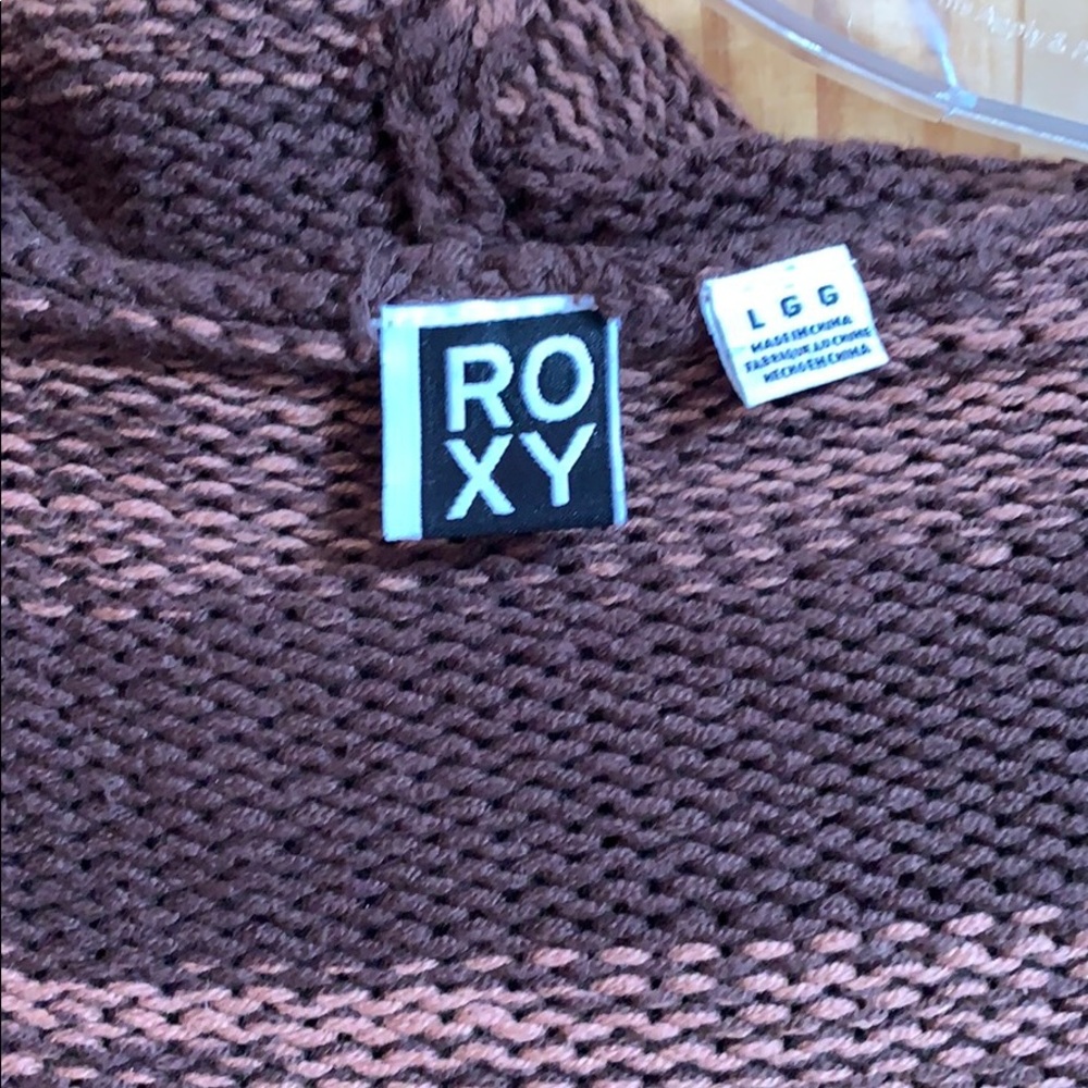 Roxy brown hooded cardigan sweater - Picture 2 of 4